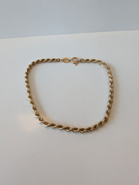 10K Gold Rope Bracelet~7"