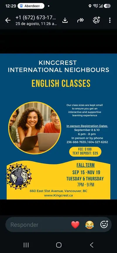  English Classes for Newcomers , View more