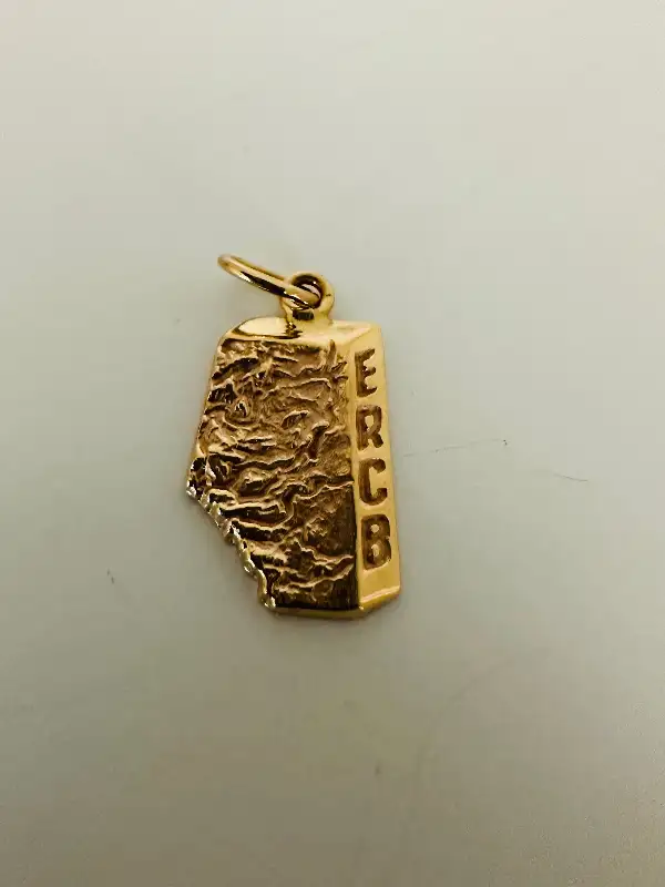 10K Alberta Shaped Raised Pendant