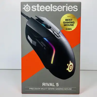 SteelSeries Rival 5 Gaming Mouse with PrismSync RGB - 9 Buttons!, View more