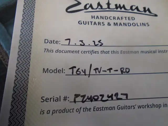 Eastman T64/TV-T-RED guitar w/hard case on sale in Guitars in City of Halifax - Image 5