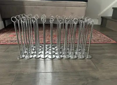 40 Sturdy Chrome table number holders, great for weddings, parties and other events. In great condit...
