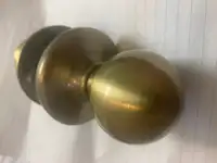 Brass passage door knobs and hinges
