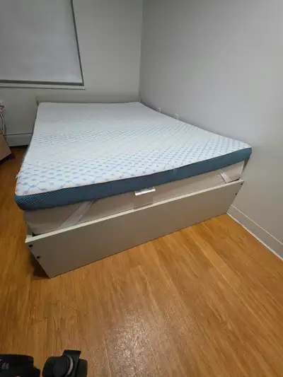 Full size bed. Frame, mattress and topper., View more