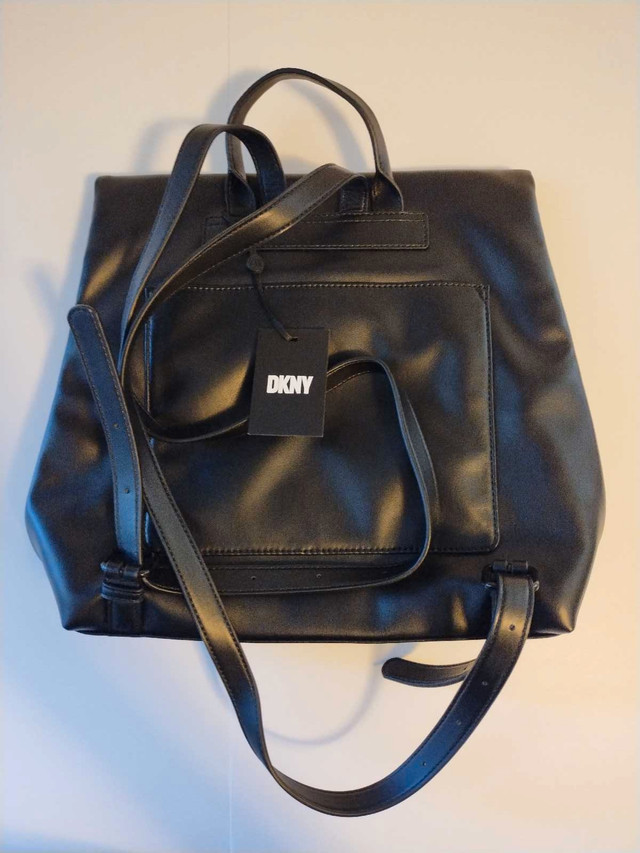 Brand New DKNY Tilly, All Black Logo Medium Backpack/Handbag. in Women's - Bags & Wallets in City of Toronto - Image 4