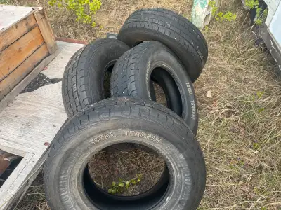 Set of 4 total terrain tires 50-70% tread left on the Would make good spares $140