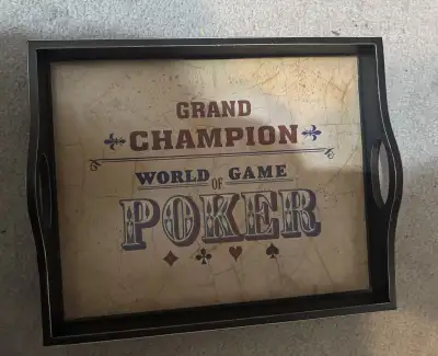 Elevate your game nights with this Grand Champion World Game of Poker tray! This like new tray is in...