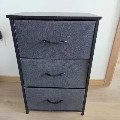 Grey Fabric 3-Drawer Chest, View more