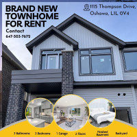Gorgeous Brand New Townhouse On Rent In North Oshawa.