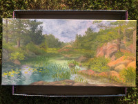Signed original oil painting of bon écho provincial park