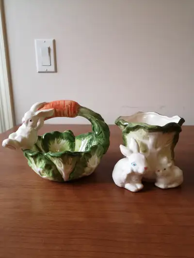 Ceramic Bunny Planter or Basket, View more