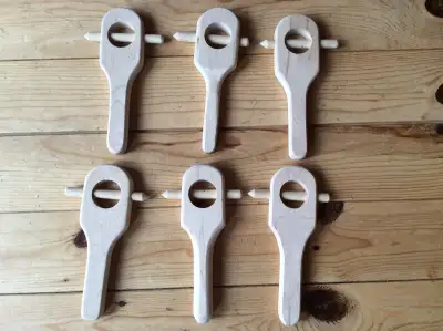 6 wooden launchers to make spinning toys $4, View more