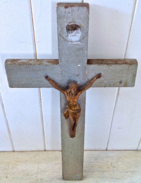Antiquité Collection Art religieux Crucifix en bois & fonte