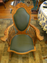 Antique Turn of the Century or older Solid Oak Rocking Chair