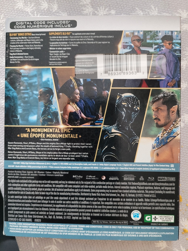 Black Panther 2 Wakanda Forever Blu-ray New and sealed dans CD, DVD et Blu-ray  à Kitchener / Waterloo - Image 3