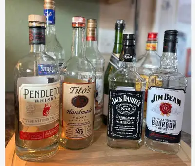 LF empty alcohol bottles , View more