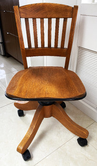 Vintage Oak Wood Filson Grand & Toy Swivel Office Chair