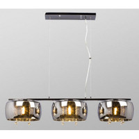 3-Light Island Pendant - Polished Chrome with Chrome Glass & Cle