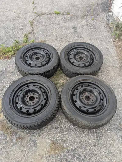 4 Antares grip 60 ice winter tires mounted on 16 inch steel rims. Tire size is 205/55R 16 94T XL The...