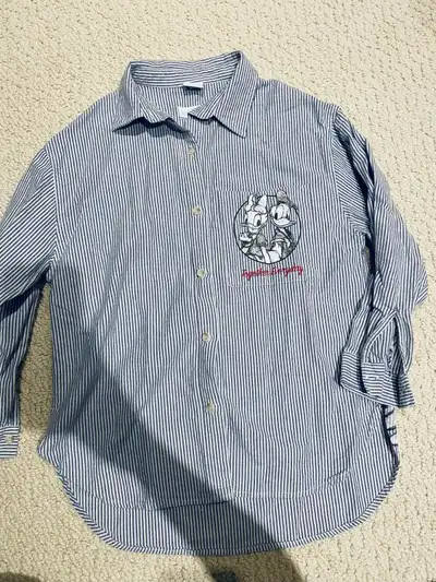 Zara Disney Donald and Daisy Duck striped dress shirt. age 9, View more