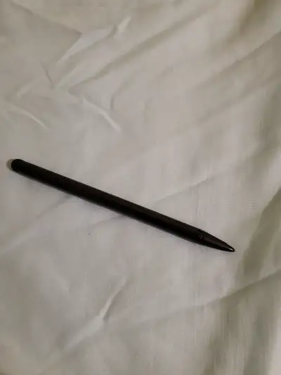 Black stylus. Use the back rubber nib for most touch screens. Front nib used only for capative scree...