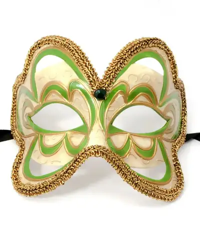Venetian Mask «Butterfly» Green. Mask from Venice, View more