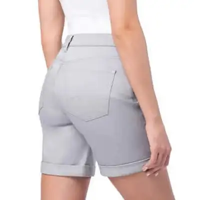 Parasuko Denim Shorts Ladies Light Grey, View more
