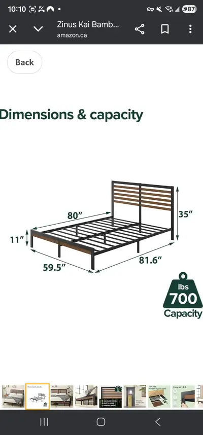 Brand new zinus metal bed frame woth headboard. In box never opened. If ad is up then its available....