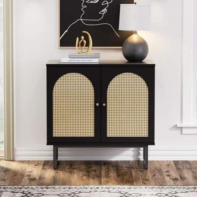 Sideboard Buffet Cabinet with Rattan Doors in Hutches & Display Cabinets in City of Toronto - Image 4