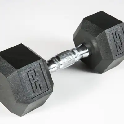 70LB Dumbbell SALE!!! black rubber style hex dumbbell $40!, View more