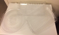 3 Serving Trays Party Trays Clear Plastic For Sale