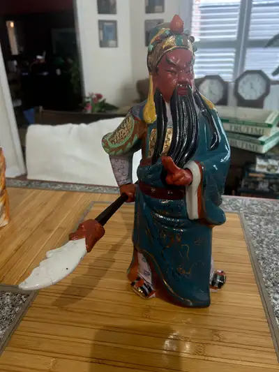 Guan Yu Chinese God of War, Standing, porcelain figurine, View more