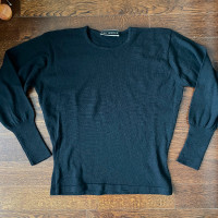 Vintage 80s Black knit sweater The Works Saks Fifth Avenue-Med