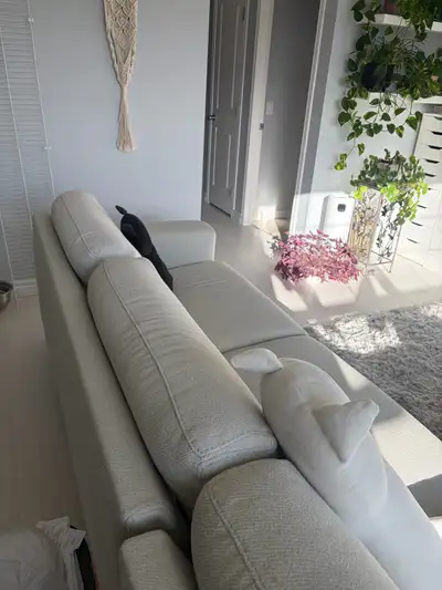 Beautiful light green color .The Berg sectional Couch with Chaise custom sectional is a plush place...