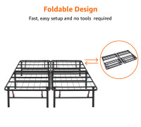 New Amazon Basics 14 Inch King Foldable Metal Platform Bed Frame