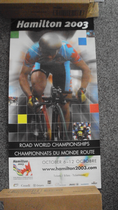 POSTERS from the 2003 Hamilton Road World Championships. These have been rolled and stored in a cani...