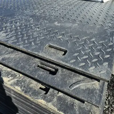 Protect your lawn, driveway, or job site with these 4x8 ground protection mats. They support heavy v...