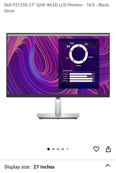 Dell Computer Monitor 27 inch, View more