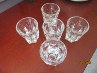 VINTAGE CRYSTAL GLASS SERVING PIECES, SHOT GLASSES