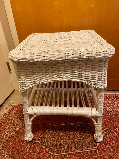 Vintage Wicker Side Table, View more