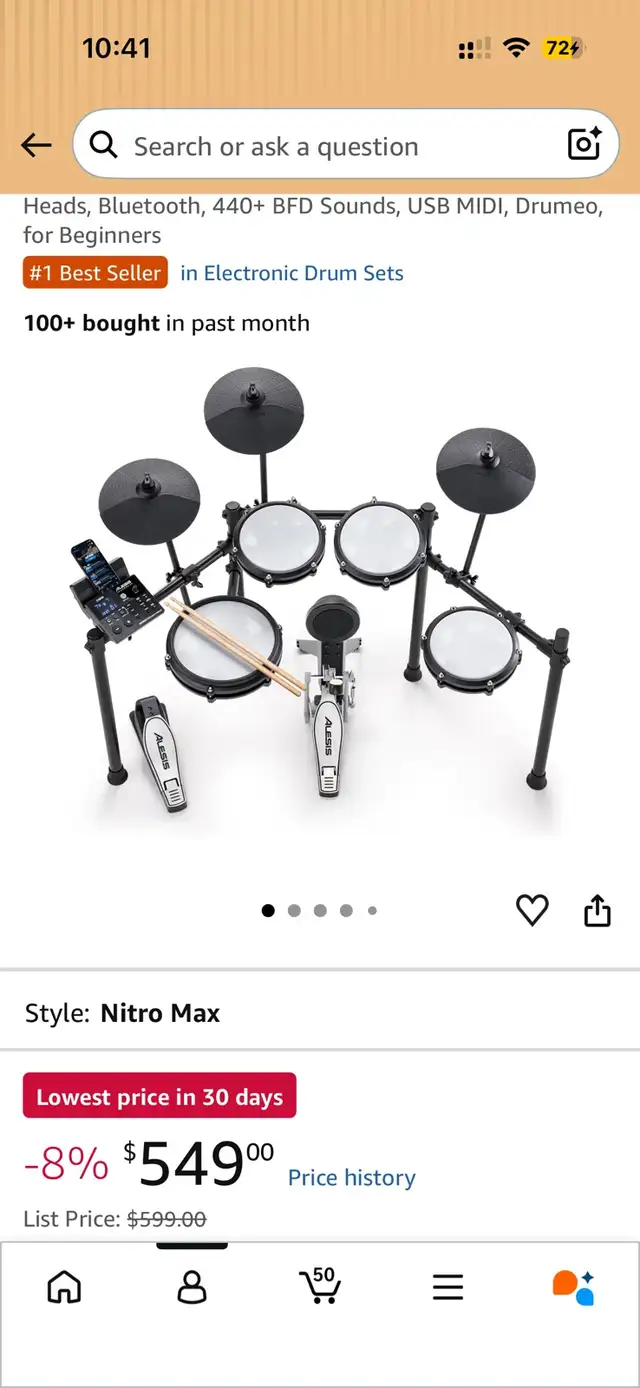 Alesis Nitro Max Electronic Drum Kit in Drums & Percussion in City of Toronto - Image 6