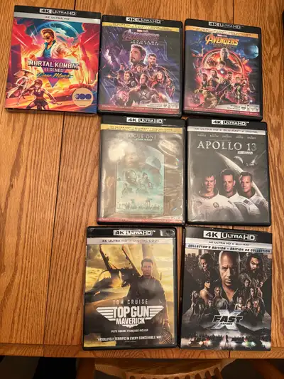 4K & Blu-ray Movie Collection - Top Gun, Star Wars, Marvel (Mint, View more