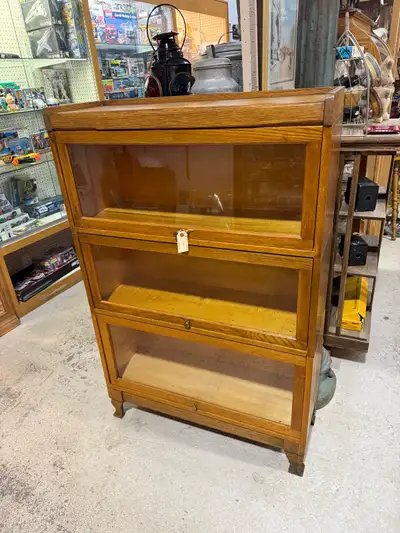 Vintage 3 tier barrister bookcase cabinet, View more