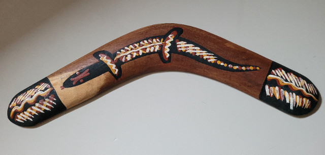 Genuine Aboriginal Art Souvenir Boomerang Hand Painted & Crafted in Arts & Collectibles in Oshawa / Durham Region - Image 3