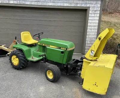 Looking for heavy duty garden tractor preferably with power steering that is equipped with a Snowblo...