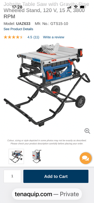 Like New Bosch Table saw, View more