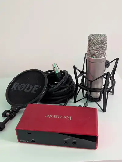 Rode NT1 4th Gen mic  + Focusrite Audio Interface, View more