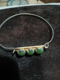 ANTIQUE Gold and Jade  Womens Bracelet.