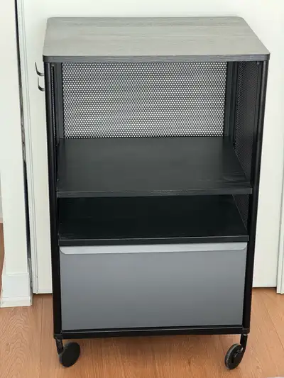 Large Bekant Storage Unit on Wheels - Metal & Wood , View more