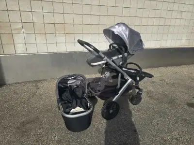 Uppababy Vista stroller, bassinet jumper seat for two kids , View more